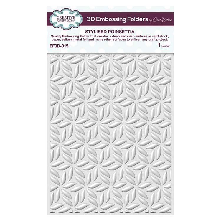 Creative Expressions Embossing Folder 3D 5 3/4 x 7 1/2 Stylised Poinsettia