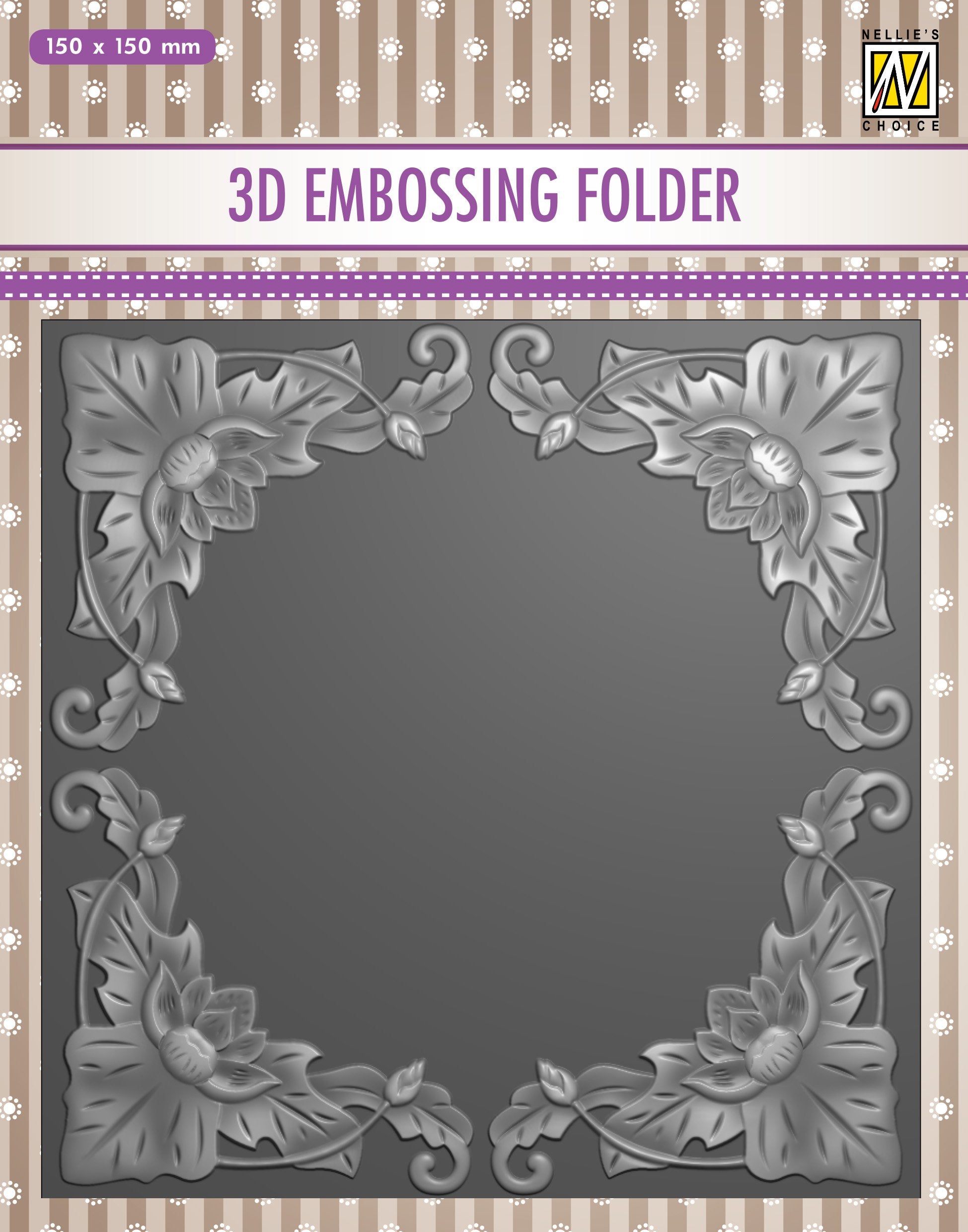 Nellie's Choice 3D Embossing Folder - Exotic Flower Frame