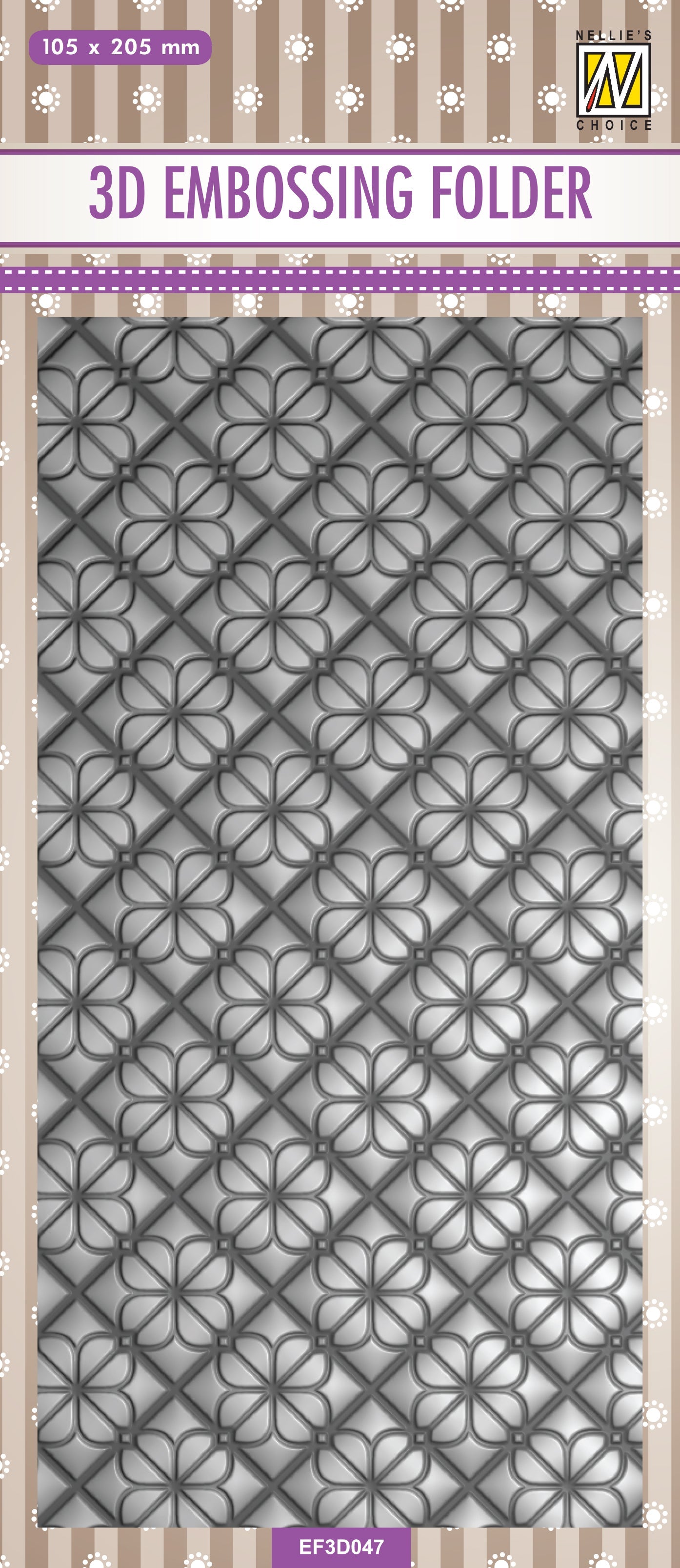 Nellie's Choice 3D Embossing Folder Slimline - Flower Backgrounds