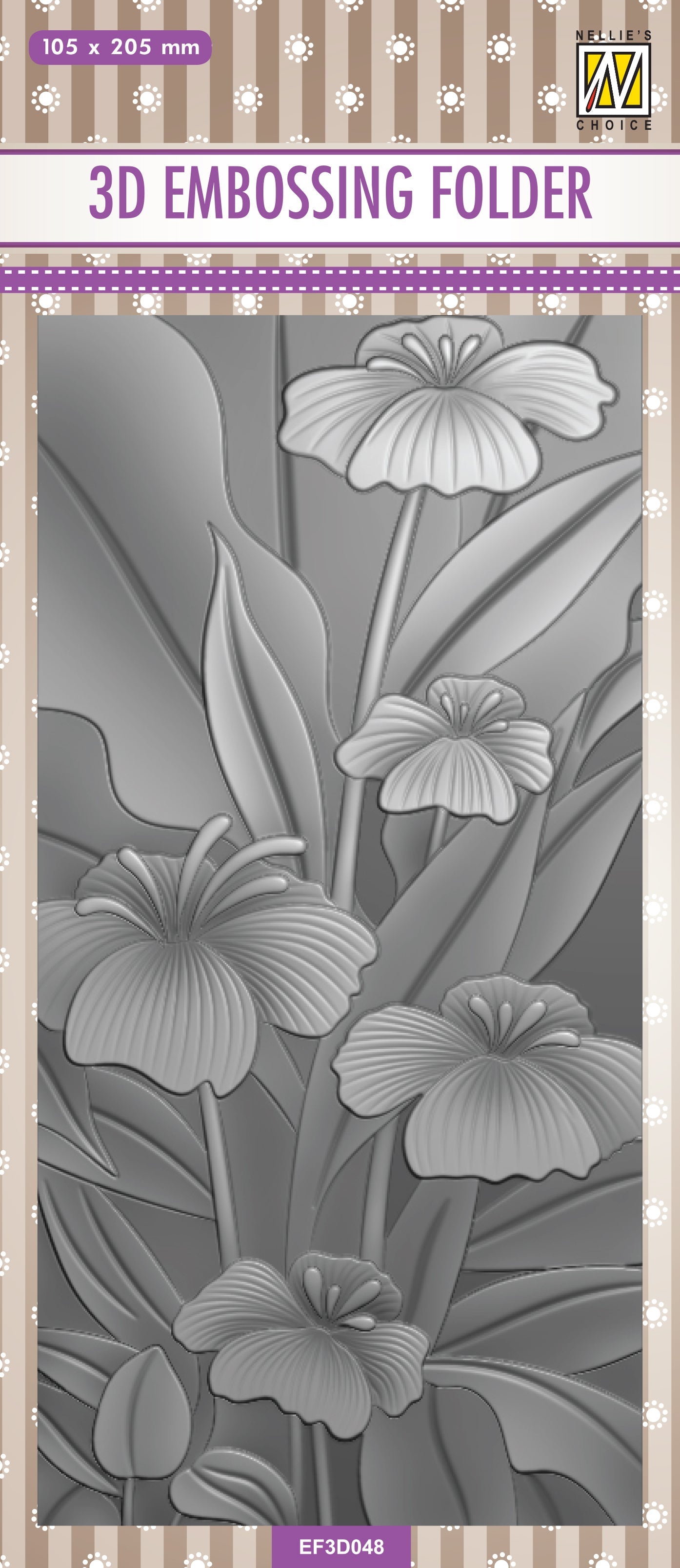 Nellie's Choice 3D Embossing Folder Slimline - Lilies