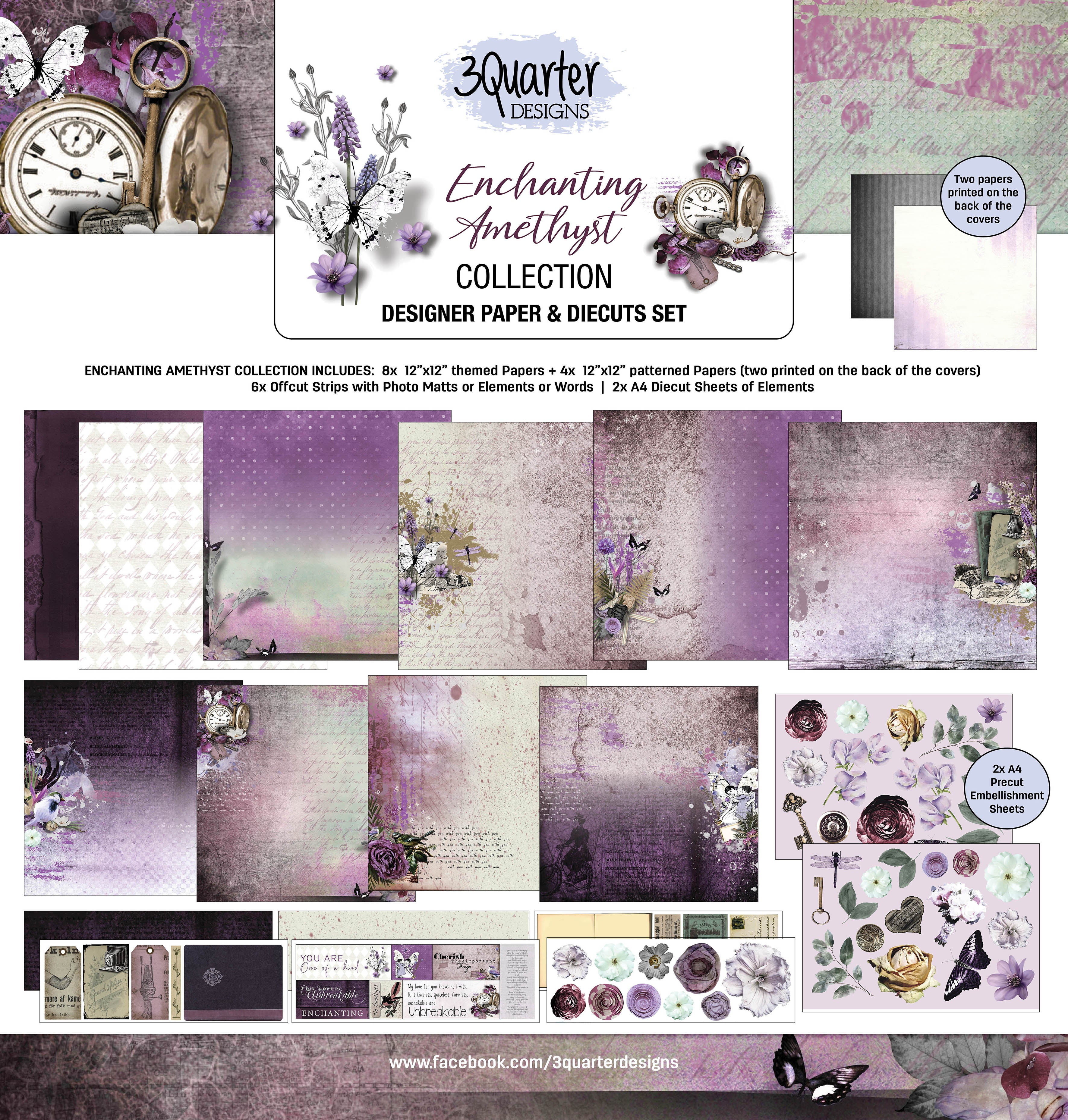 3Quarter Designs - Enchanted Amethyst - Scrapbook Collection