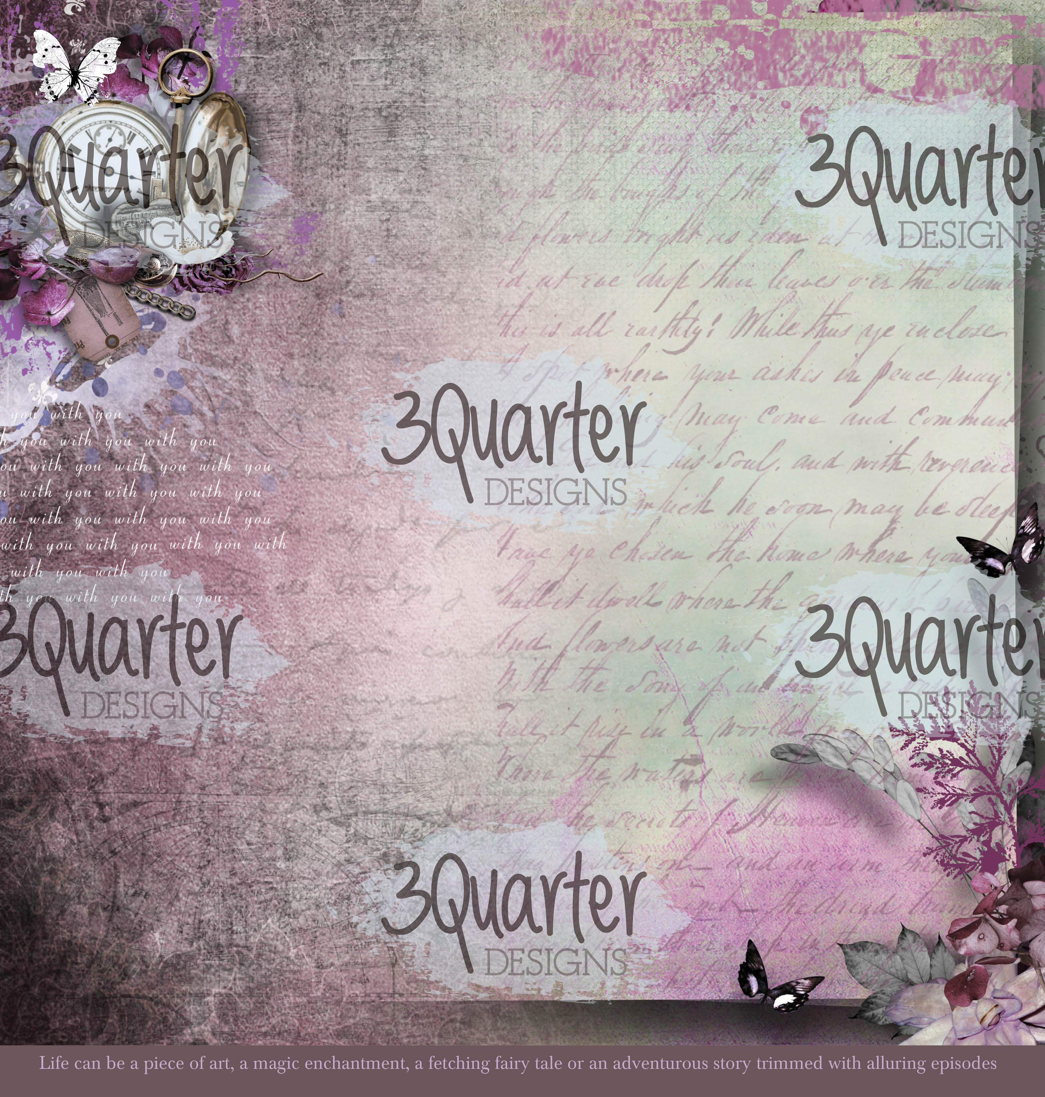 3Quarter Designs - Enchanted Amethyst - Scrapbook Collection