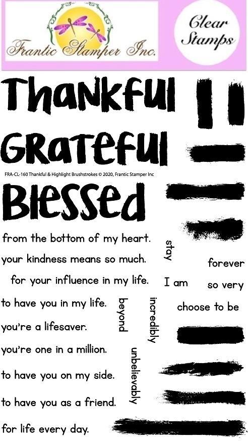 Frantic Stamper Clear Stamp Set - Thankful & Highlight Brushstrokes