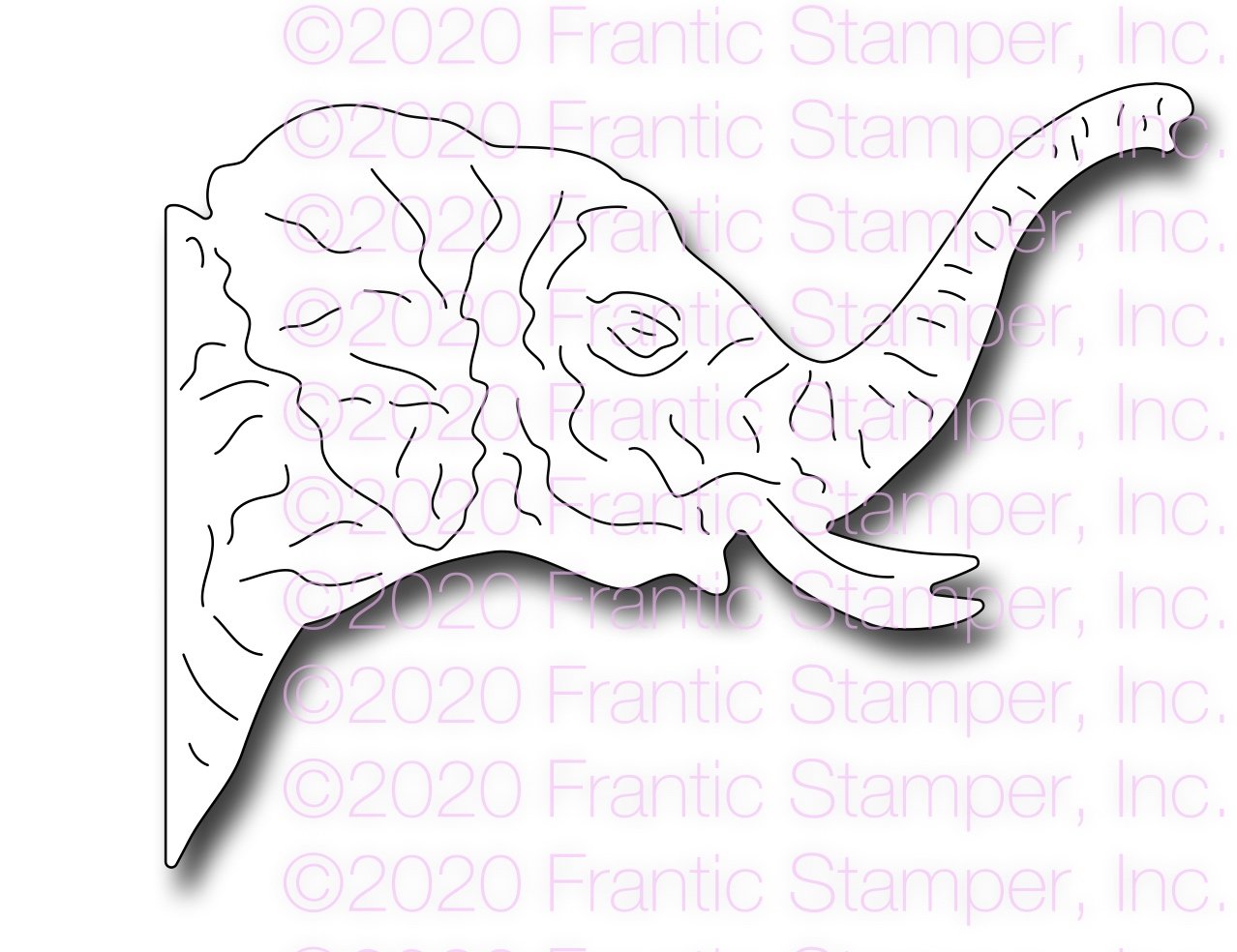 Frantic Stamper Peek Around Elephant die