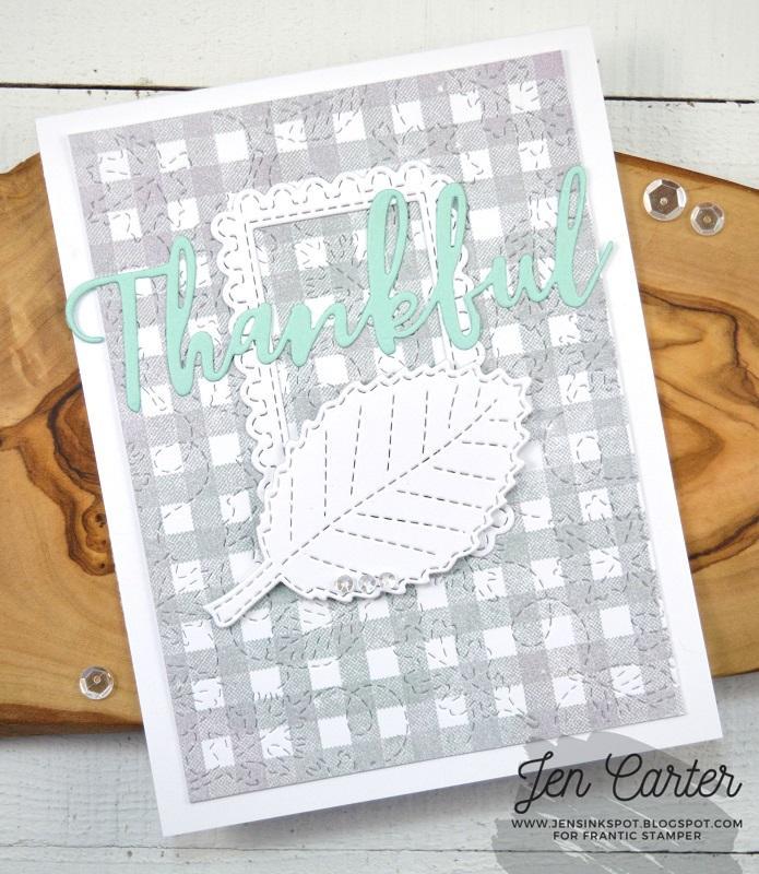 Frantic Stamper Precision Die - Swirling Leaves Stitched Background