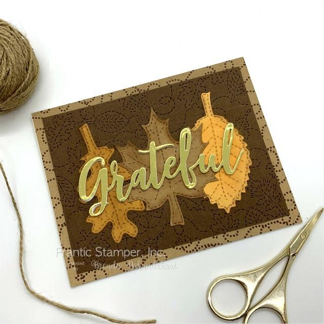 Frantic Stamper Precision Die - Swirling Leaves Stitched Background