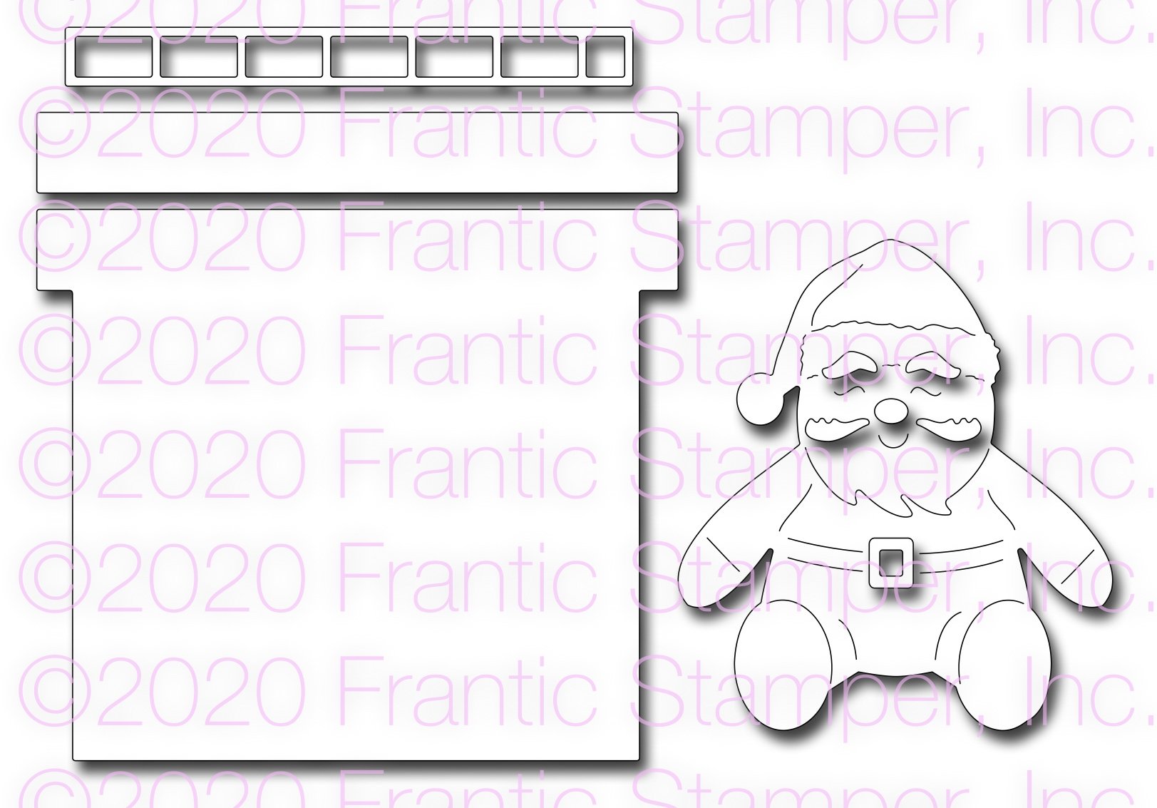 Frantic Stamper Precision Die - Santa and Chimney