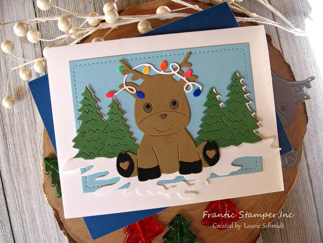 Frantic Stamper Precision Die - Cute Reindeer and Lights
