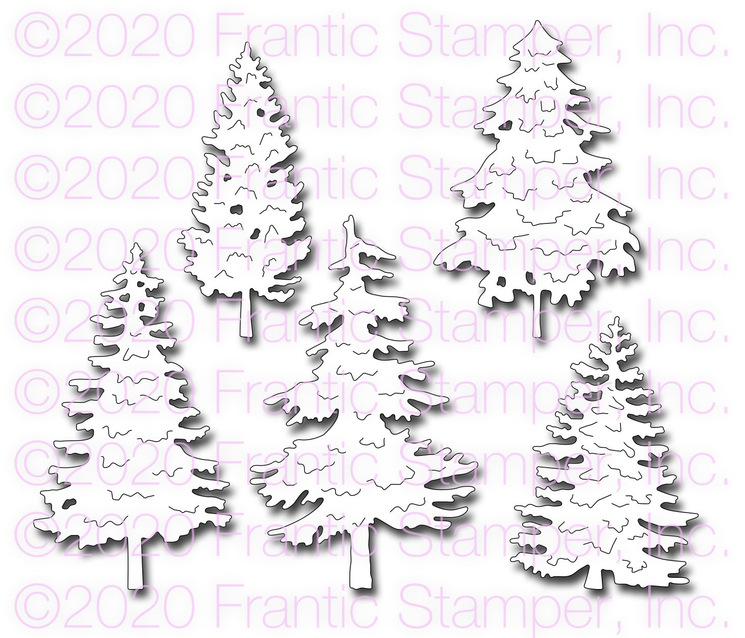 Frantic Stamper Precision Die - Majestic Evergreens