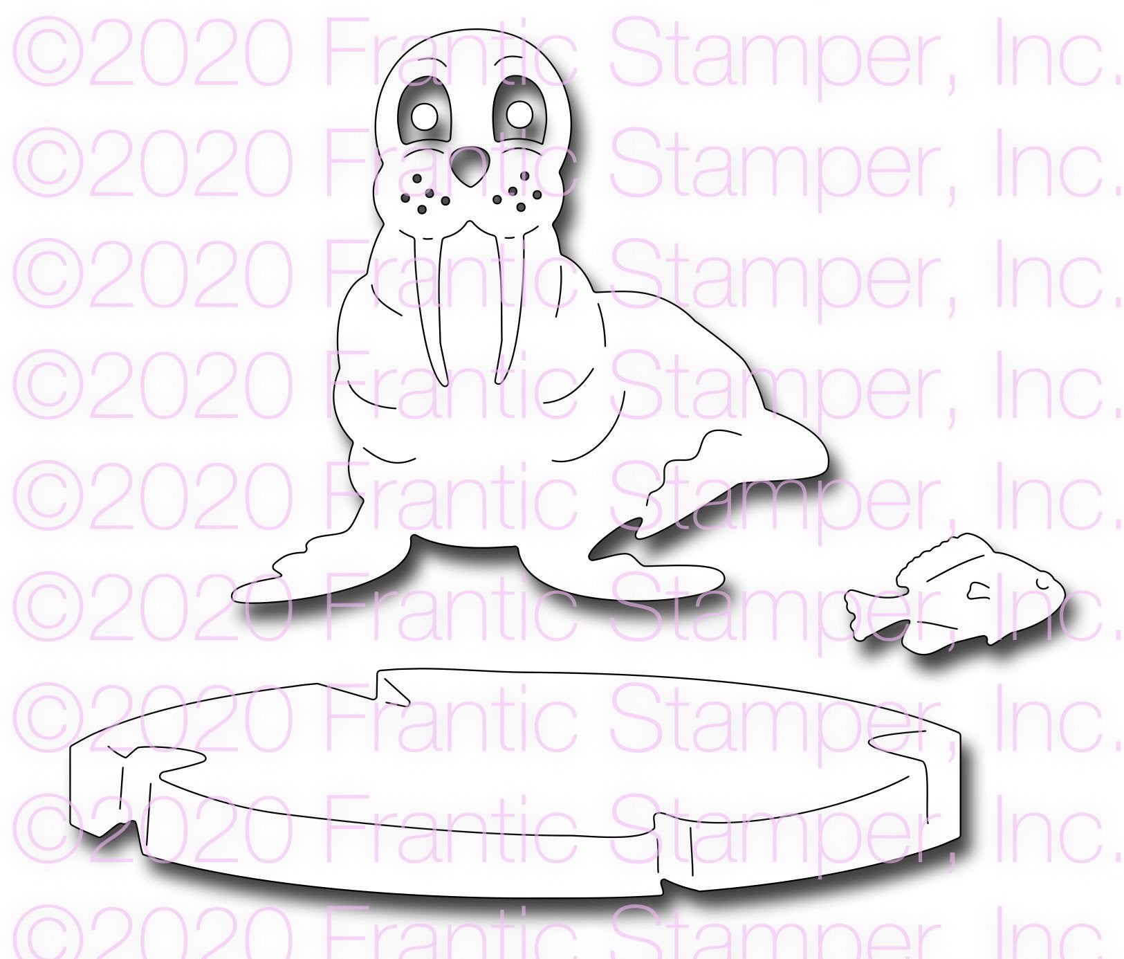 Frantic Stamper Precision Die - Cute Walrus