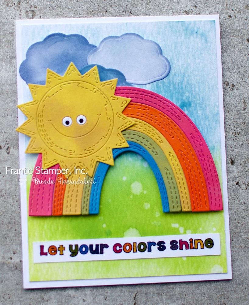 Frantic Stamper Precision Die - Happy Stitch Rainbow