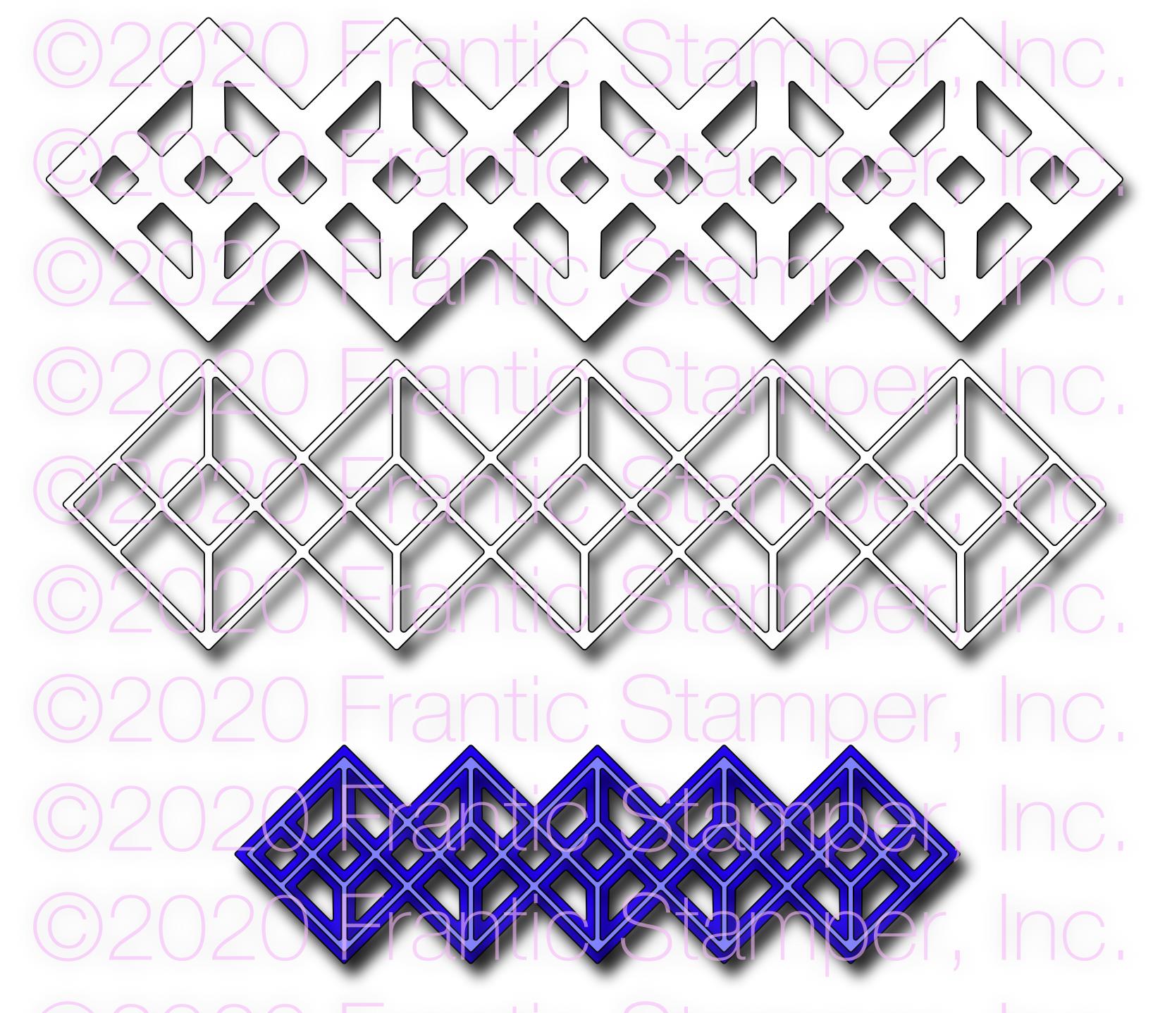 Frantic Stamper Precision Die - Diamond Vitrail Border