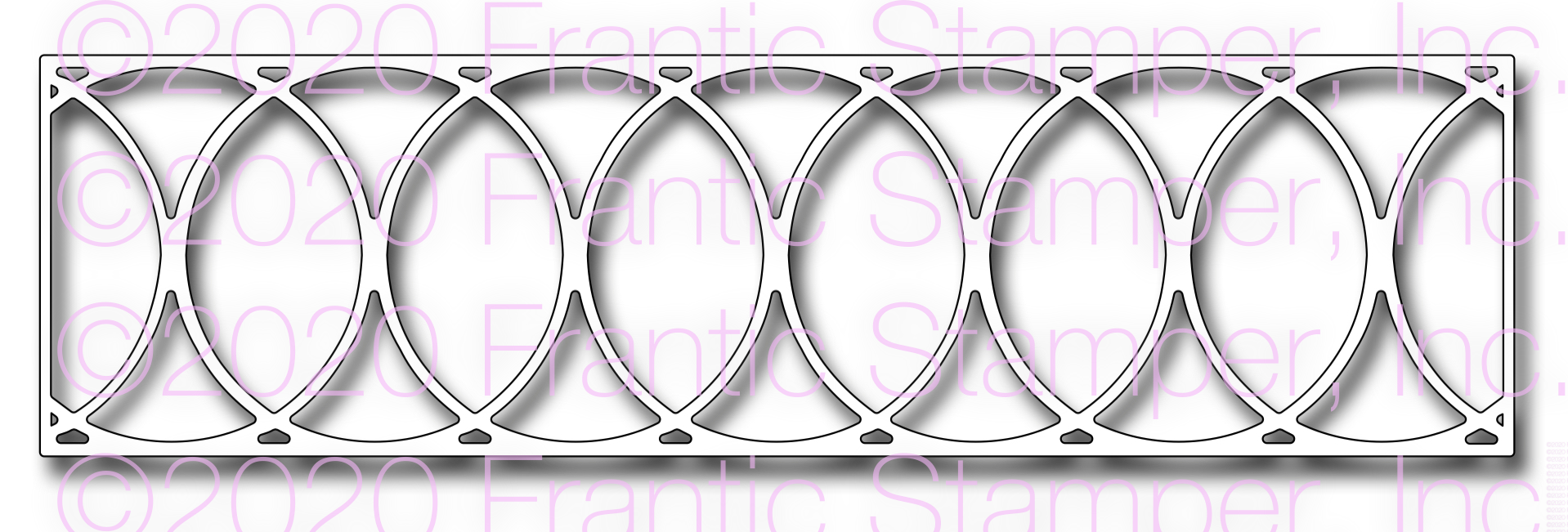 Frantic Stamper Precision Die - Mini-Slim Interlocking Circles Panel