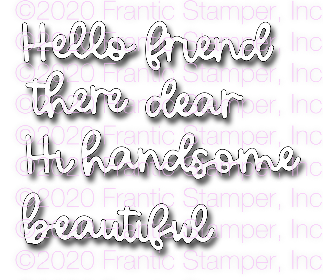 Frantic Stamper Precision Die - Hi Hello Word Set