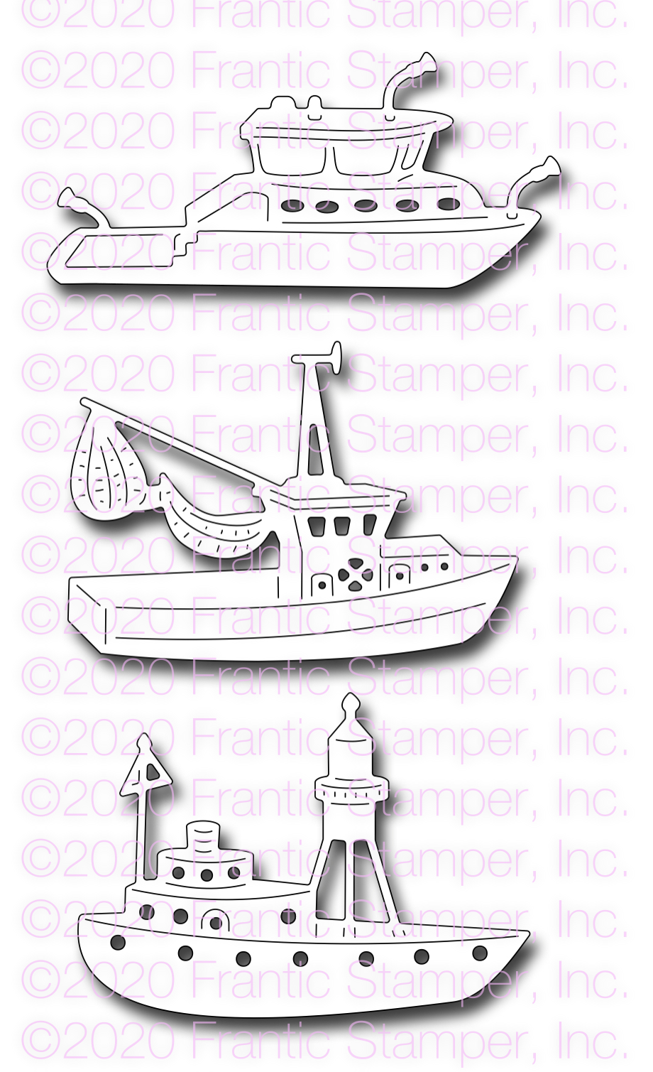 Frantic Stamper Precision Die - Fishing Boats