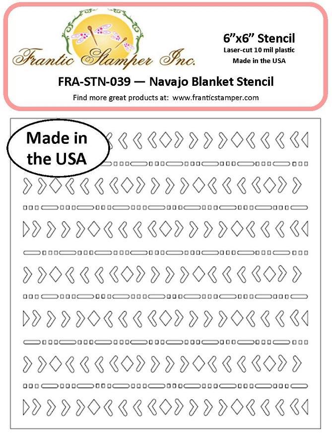 Frantic Stamper - 6"x6" Stencil - Navajo Blanket