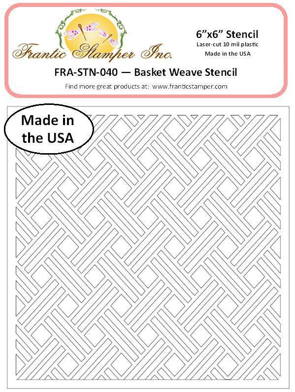 Frantic Stamper - 6"x6" Stencil - Basket weave
