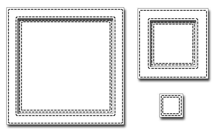 Frantic Stamper Precision Die - Elementals #15-Stitched Square Frames