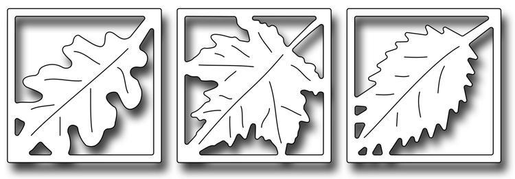 Frantic Stamper Precision Die - Leaf Vignette Squares