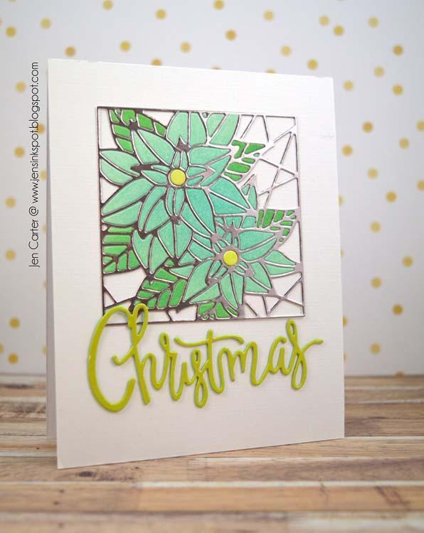 Frantic Stamper Precision Die - Poinsettia Stained-glass Square