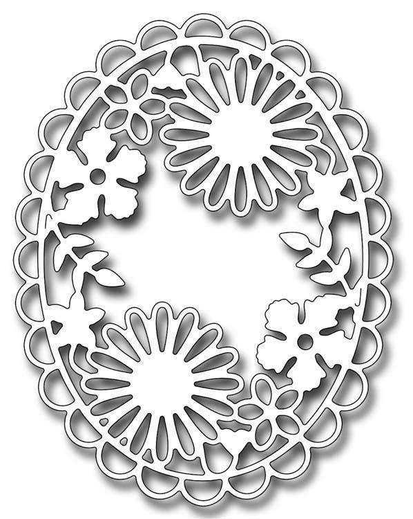 Frantic Stamper Precision Die - Floral Oval Medallion