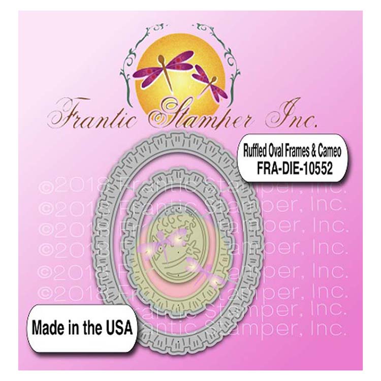 Frantic Stamper Precision Die - Ruffled Oval Frames & Cameo