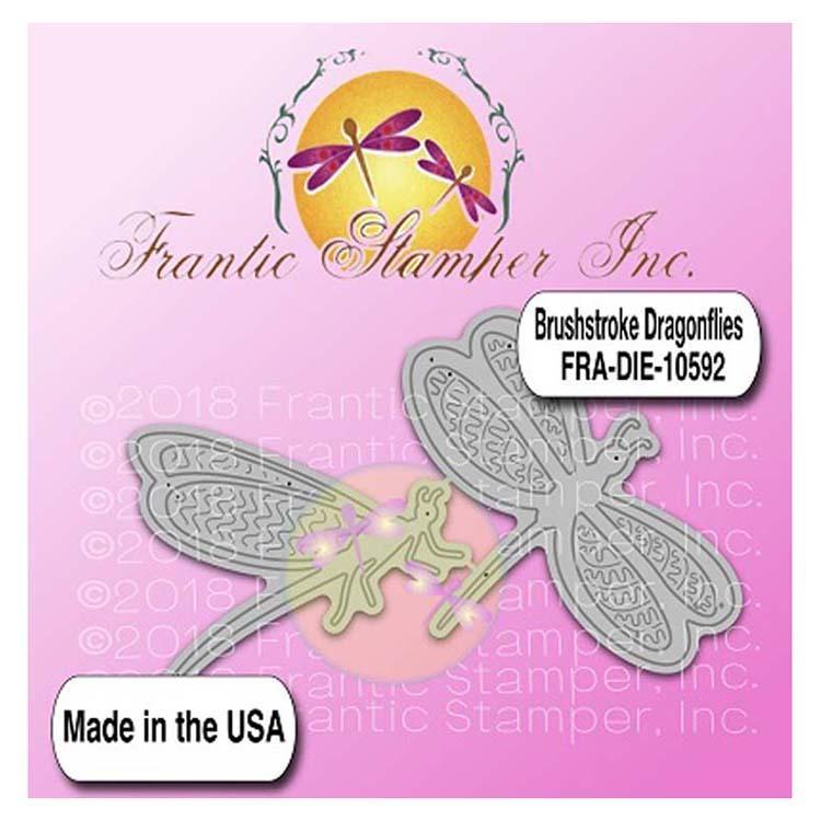 Frantic Stamper Precision Die - Brushstroke Dragonflies