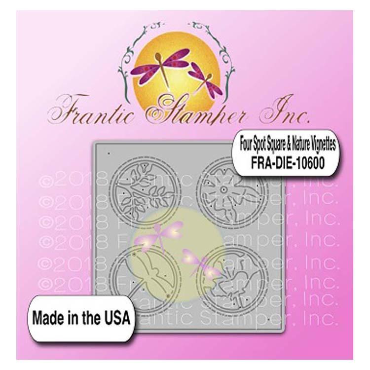 Frantic Stamper Precision Die - Four Spot Square & Nature Vignettes
