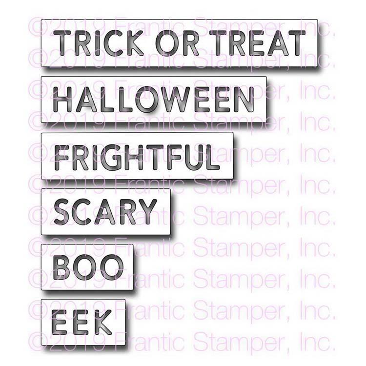 Frantic Stamper Precision Die - Halloween Reverse-cut Words