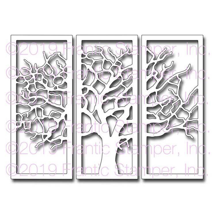 Frantic Stamper Precision Die - Tree triptych