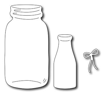 Frantic Stamper Precision Die - Milk Bottle & Mason Jar (set of 3 dies)
