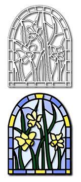 Frantic Stamper Precision Die - Daffodils Stained Glass