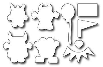 Frantic Stamper Precision Die - Monsters Outlines