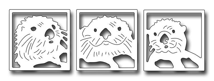 Frantic Stamper Precision Die - Peeking Sea Otters