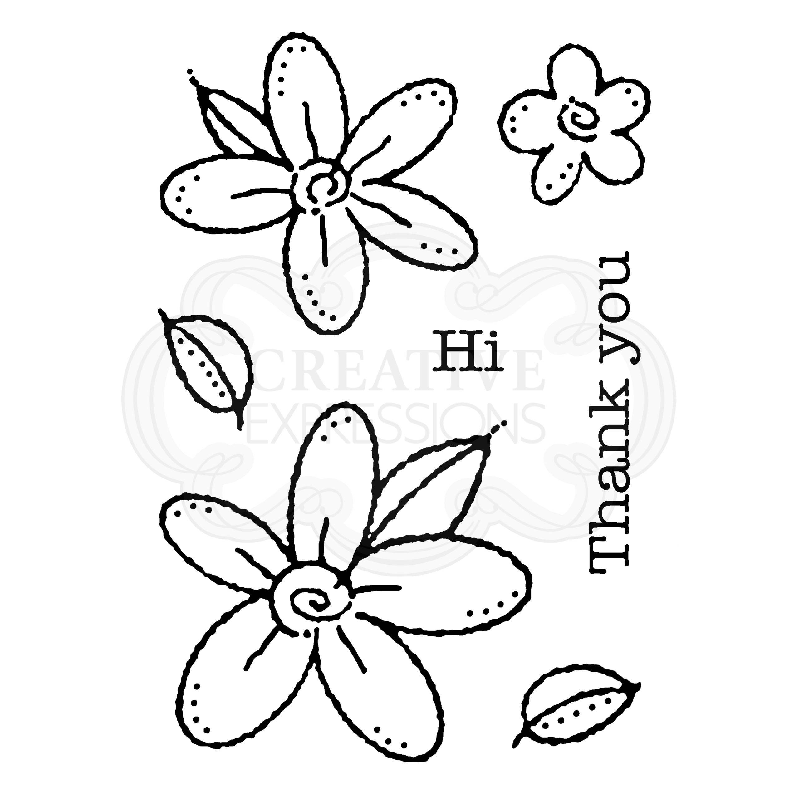 Woodware Clear Singles Daisies 3.8 in x 2.6 in Stamp