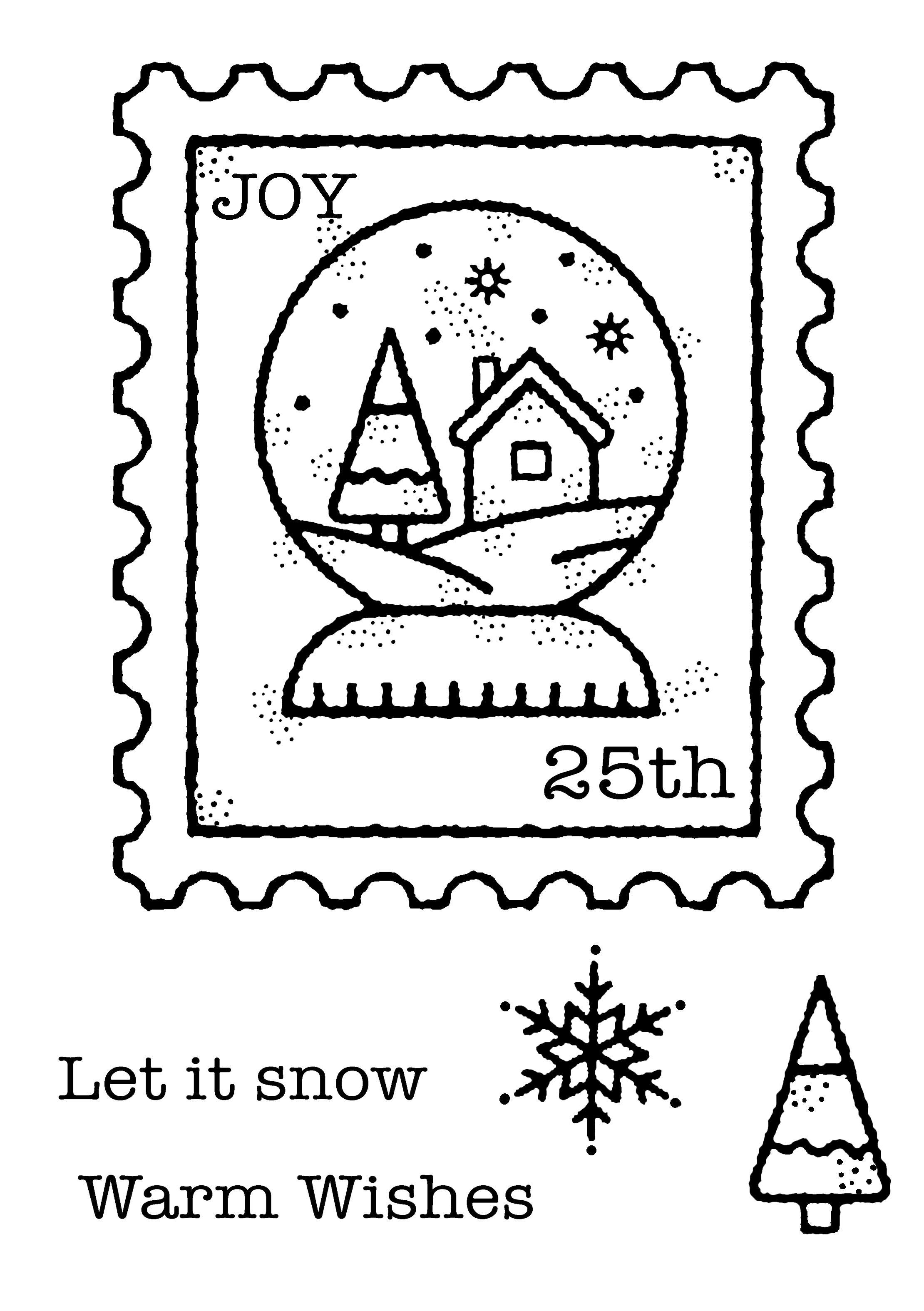 Woodware Clear Singles Snow Globe Stamp 3 in x 4 in Stamp