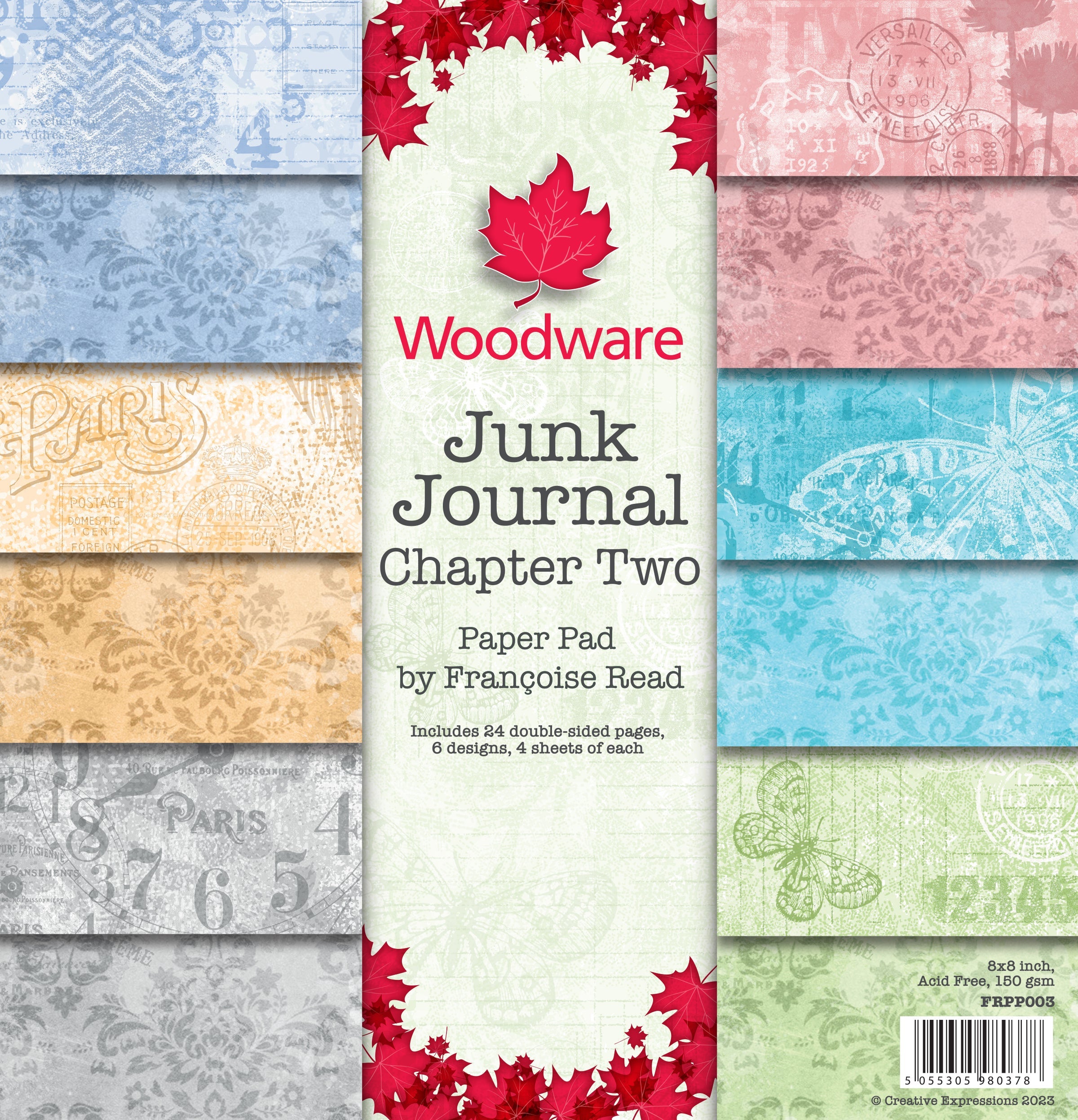 Woodware Francoise Read Junk Journal Chapter Two 8 in x 8 in Paper Pad