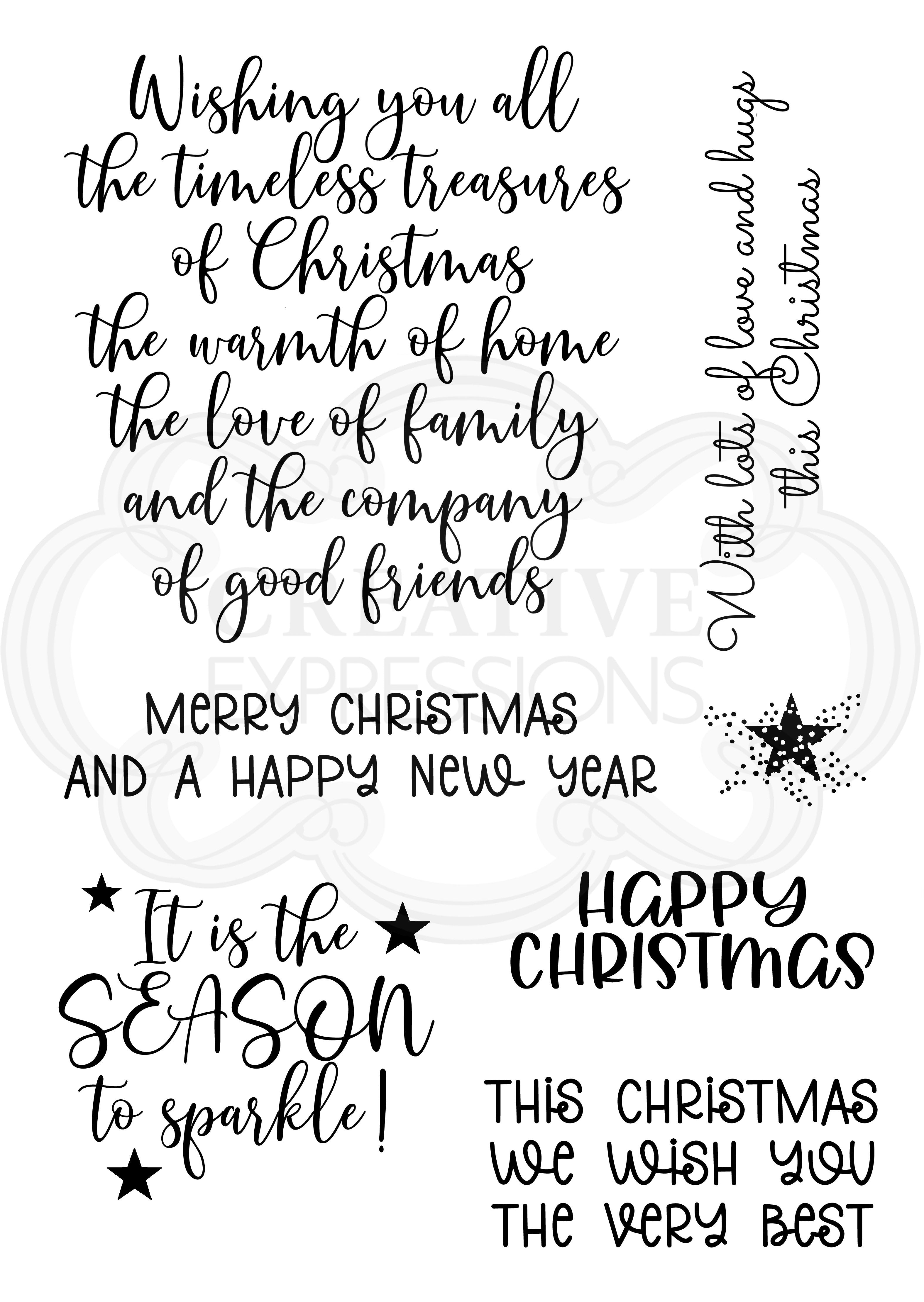 Woodware Clear Singles Special Christmas Words 4 in x 6 in Stamp