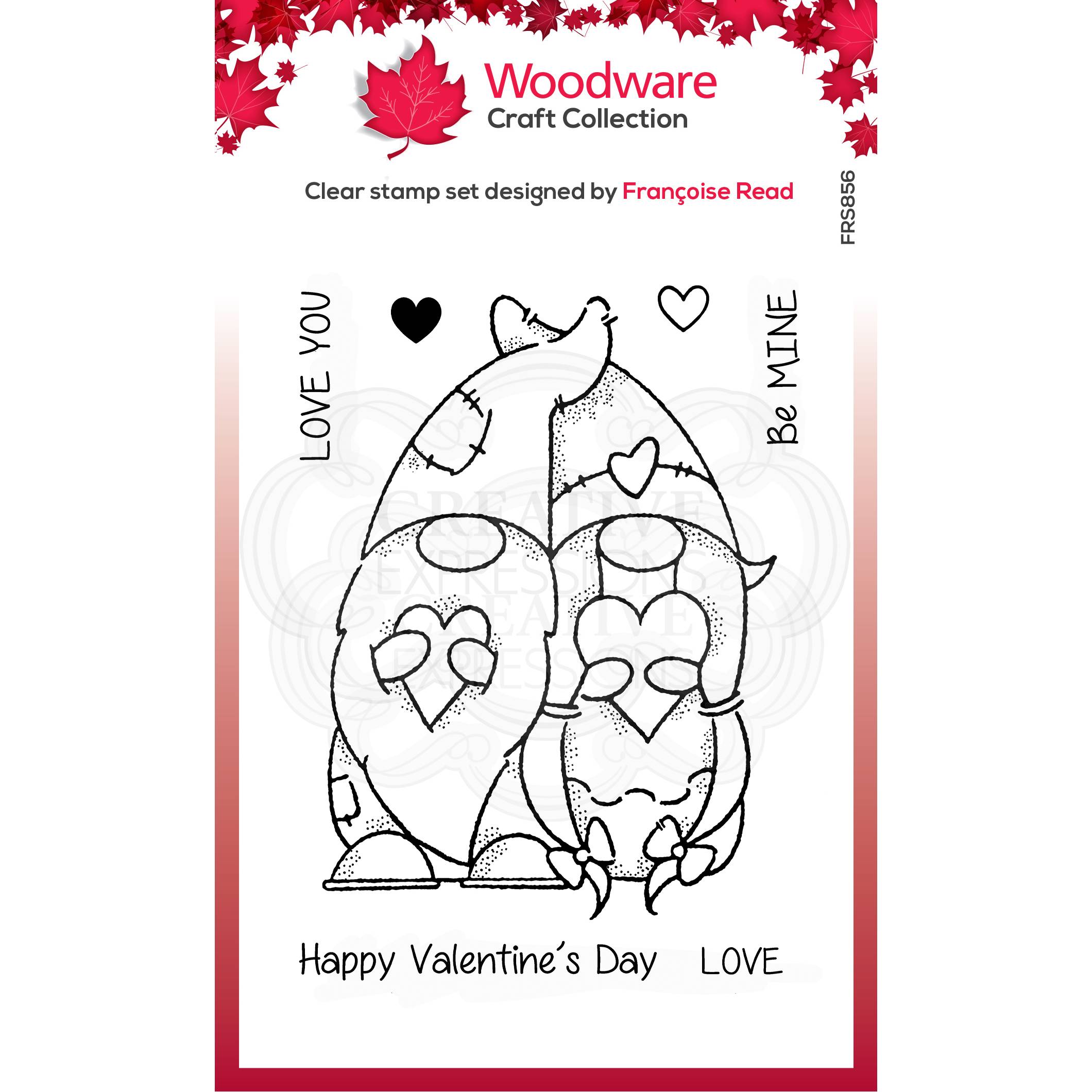 Woodware Clear Singles Valentine Gnome 4 in x 6 in Stamp