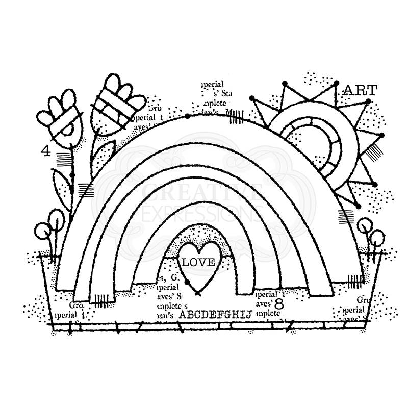 Woodware Clear Singles Garden Rainbow 4 in x 6 in Stamp