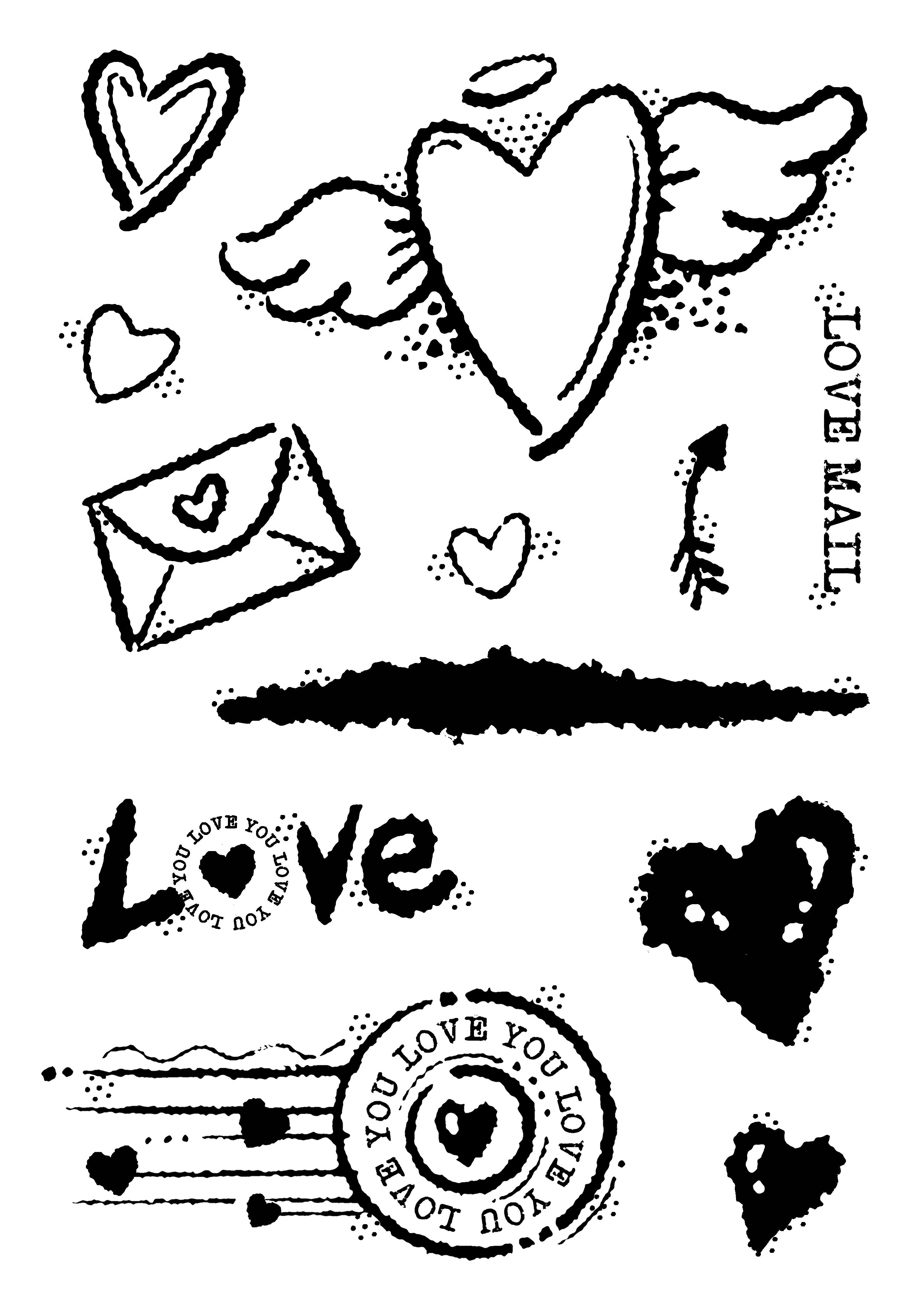 Woodware Clear Singles Love Mail 4 in x 6 in Stamp