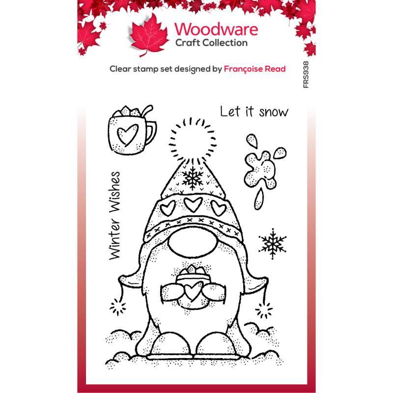 Woodware Clear Singles Winter Gnome 4 in x 6 in Stamp