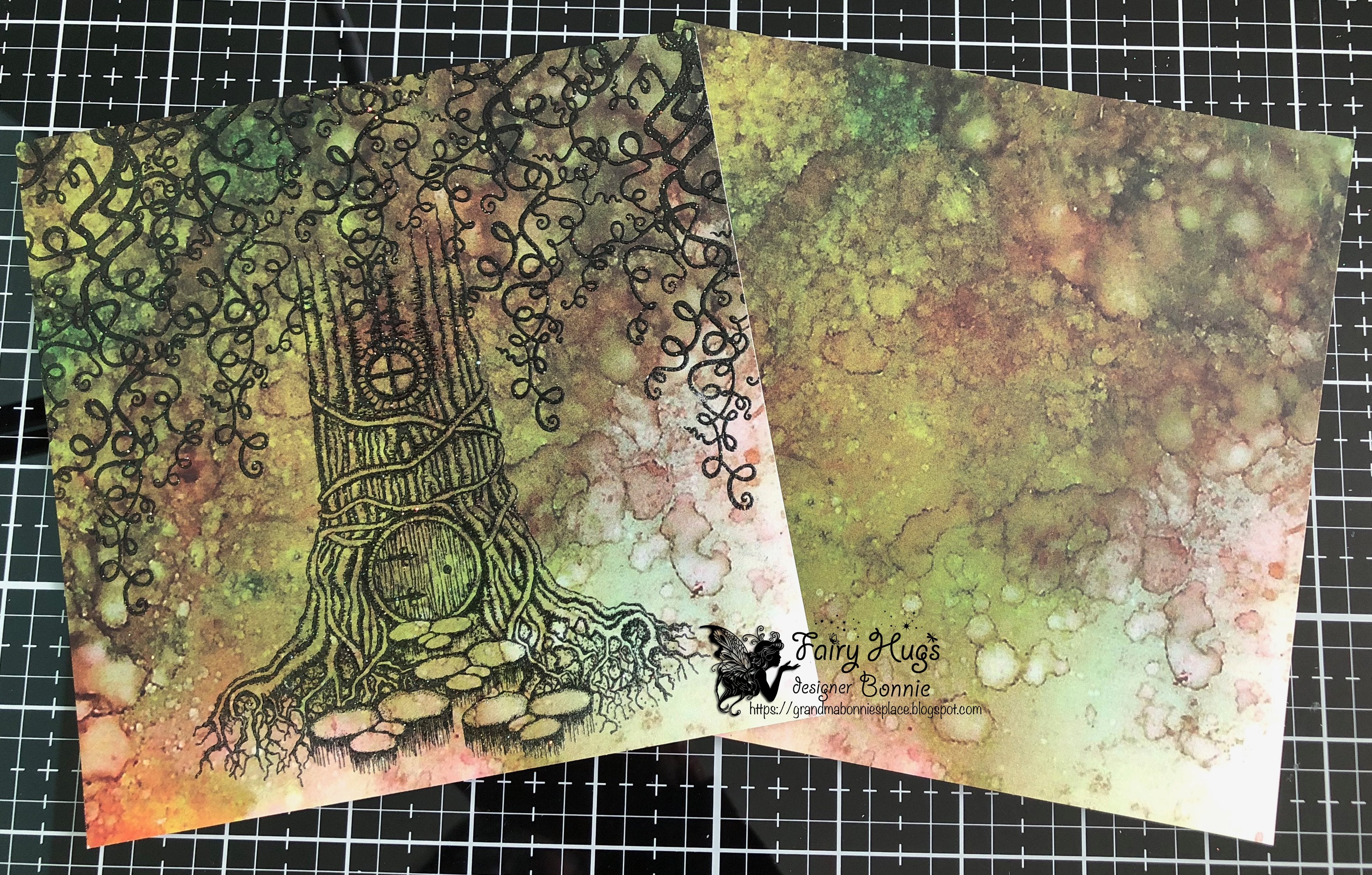 Fairy Hugs - Backgrounds  - 6" x 6" - Green Meadow