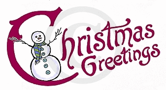 Snowman Greetings Rubber Cling Stamp