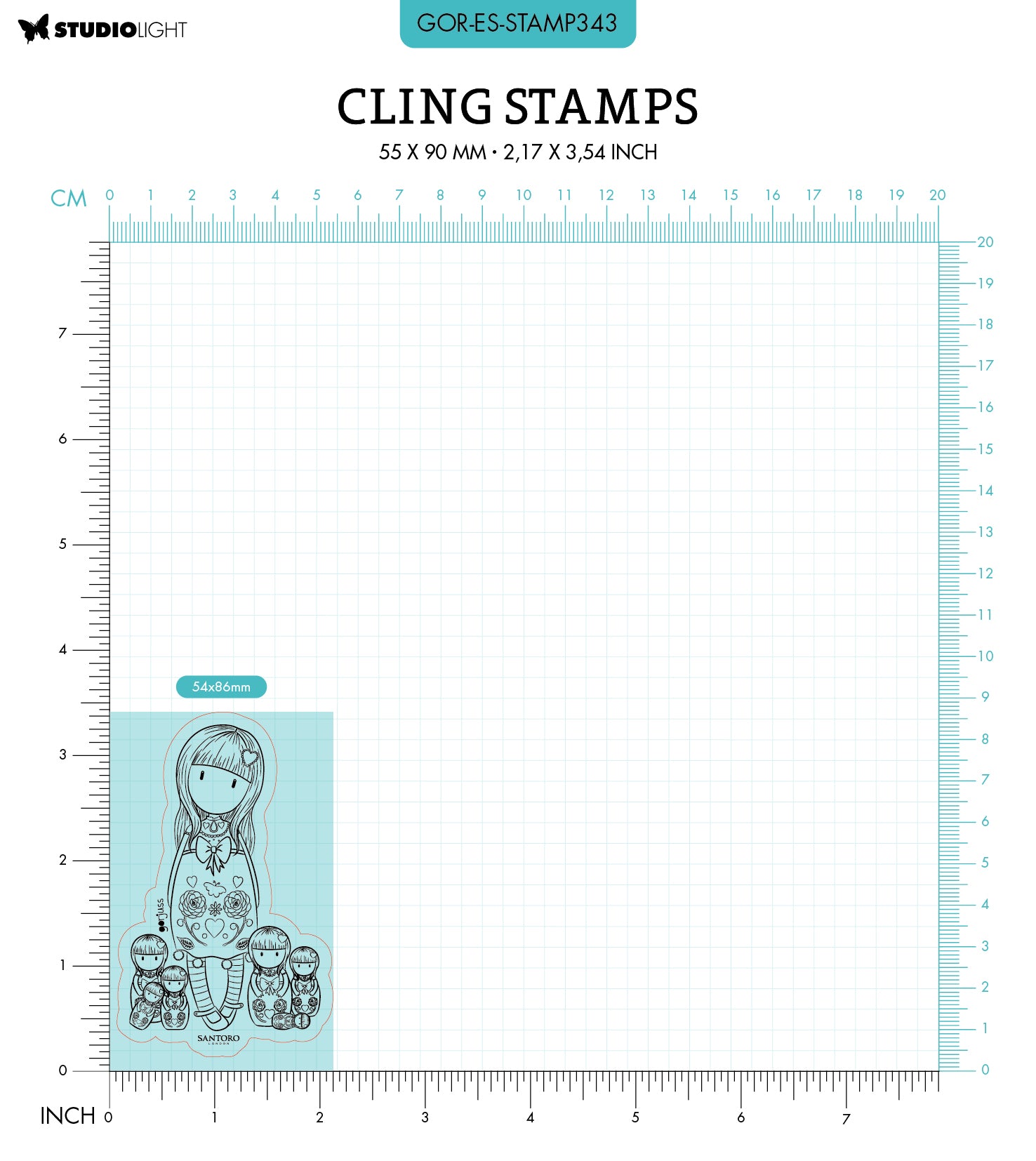 GOR Cling Stamp Seven Sisters Gorjuss 90x55x5mm 1 PC nr.343