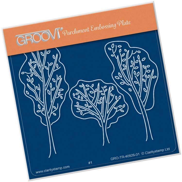 Groovi Plate - Trees A6 Sq