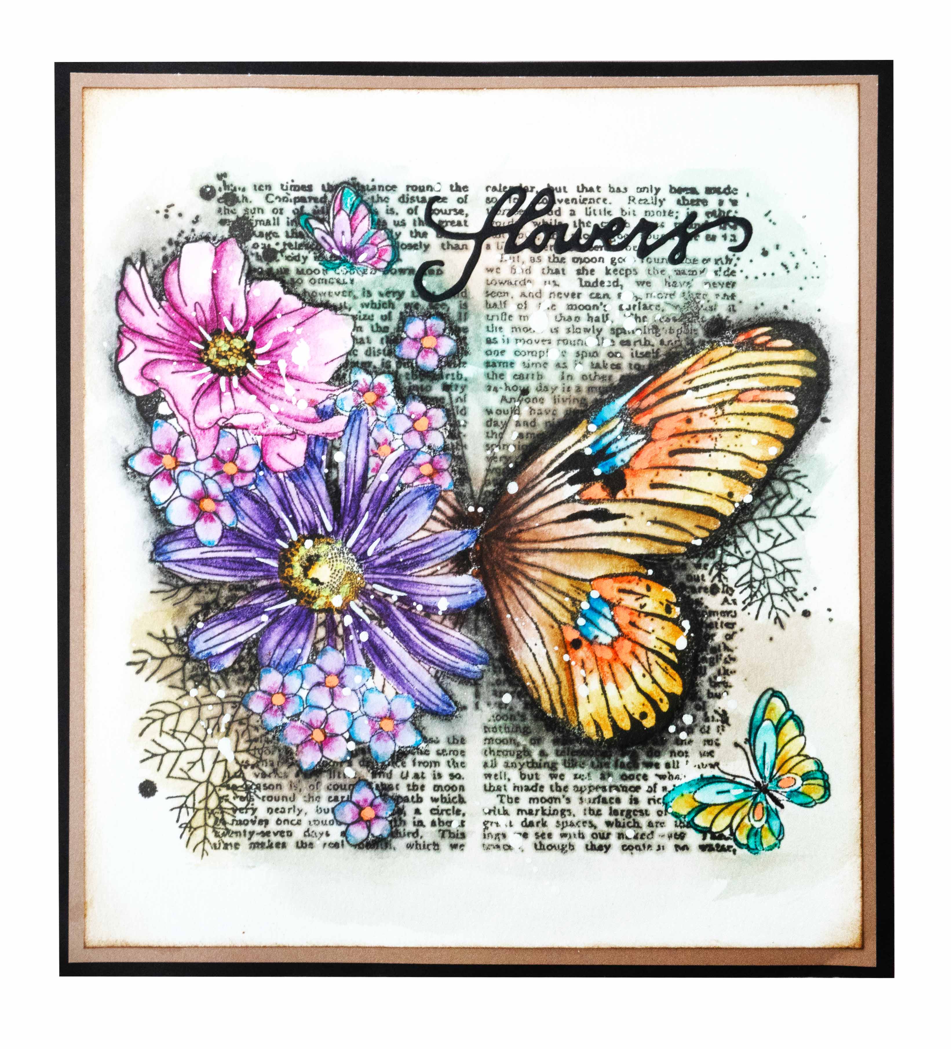 SL Clear Stamp Floral Butterfly Grunge Collection 122x122x3mm 1 PC nr.402