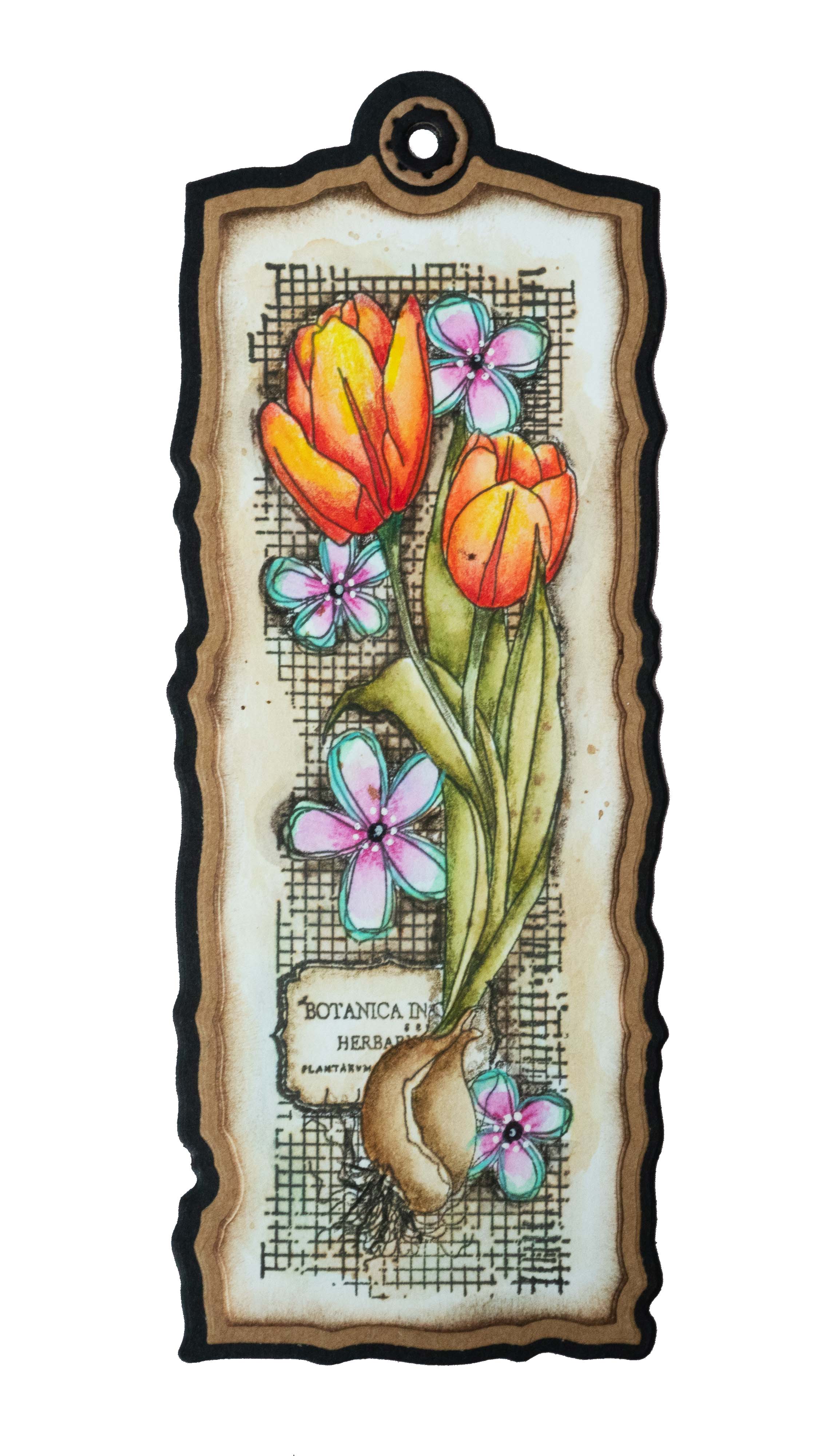 SL Clear Stamp Tulips Grunge Collection 45x140x3mm 1 PC nr.394