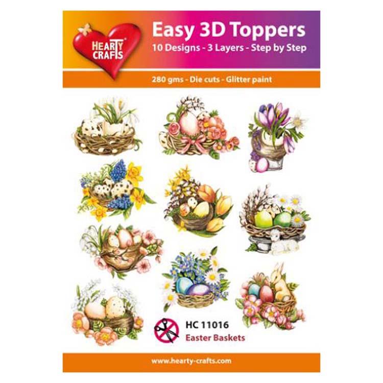 Hearty Crafts Easy 3D Toppers Easter Baskets