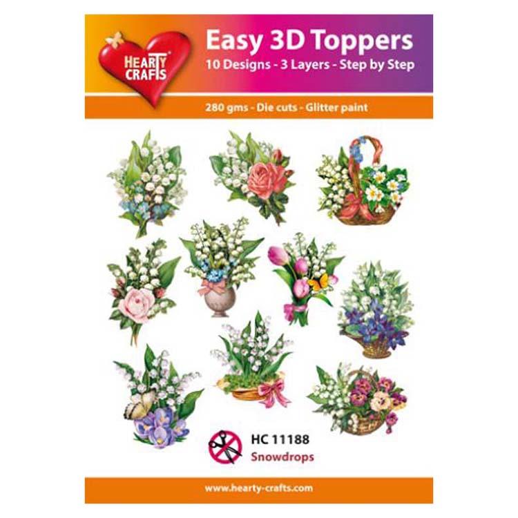 Hearty Crafts Easy 3D Toppers Snowdrops